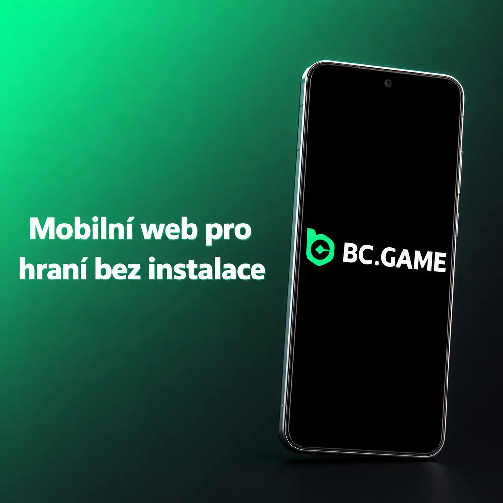 Mobilní web BC Game v prohlížeči s kasinem, sázkami, pokladnou, bonusy a live chatem bez instalace