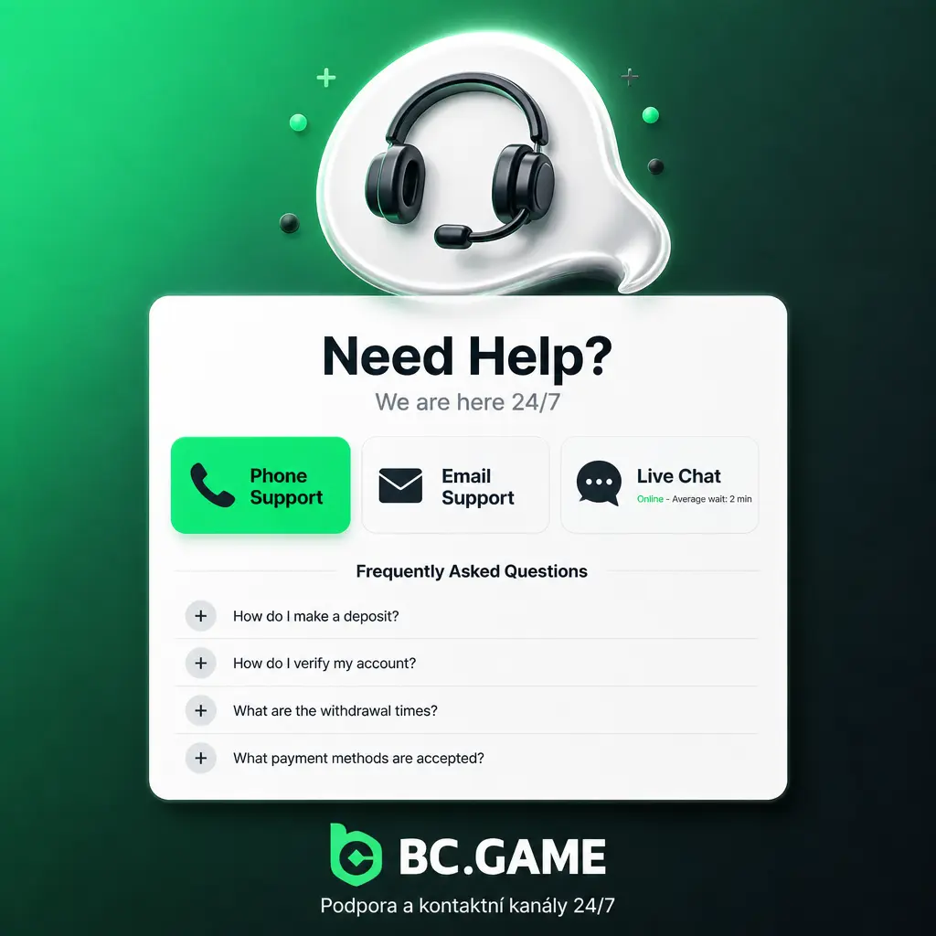 Přehled zákaznické podpory BC Game 24/7: chat, e-mail, ticket a centrum nápovědy v účtu