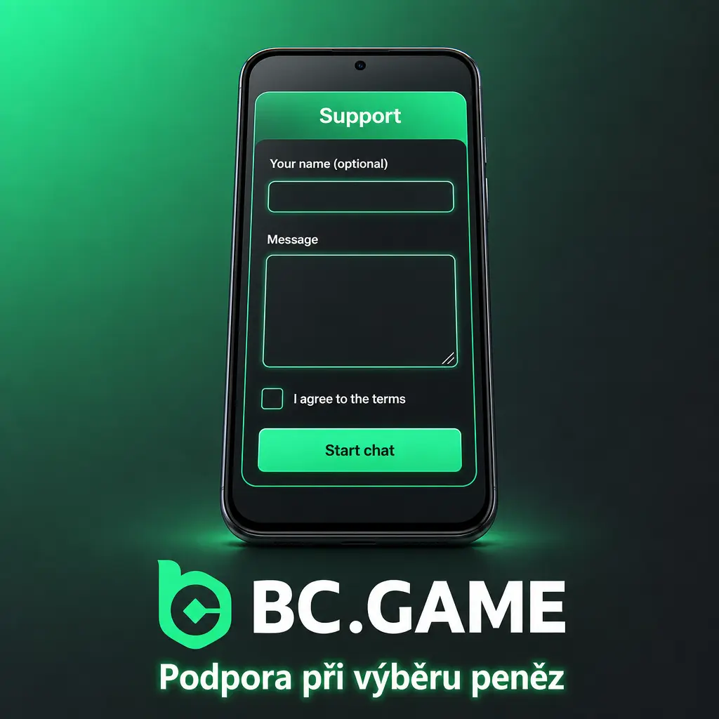 Podpora BC Game při výběru peněz: live chat, nápověda, email a historie transakcí