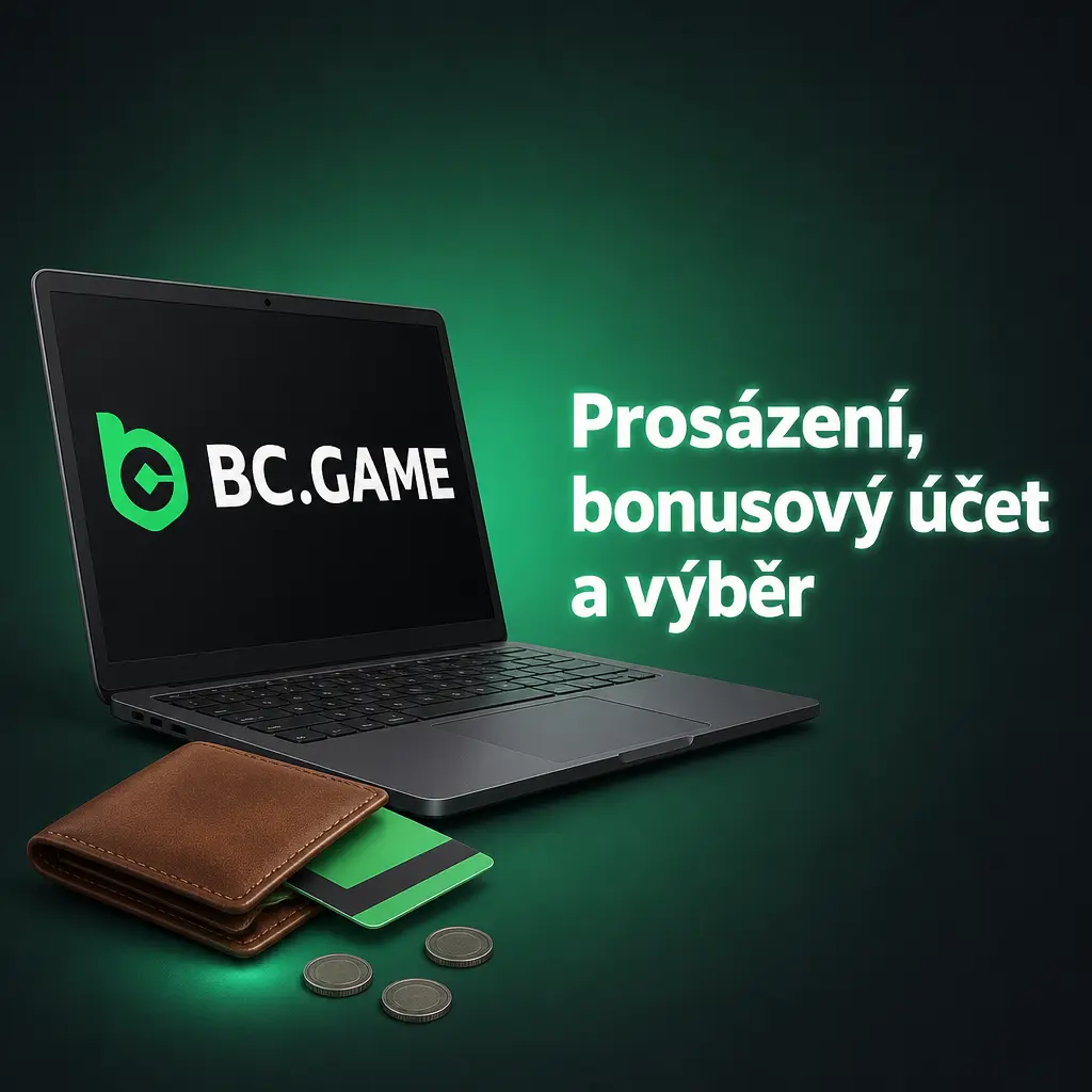 Obrazovka bonusového účtu BC Game s RakeBackem, bonusovým zůstatkem a pravidly prosázení pro výběr