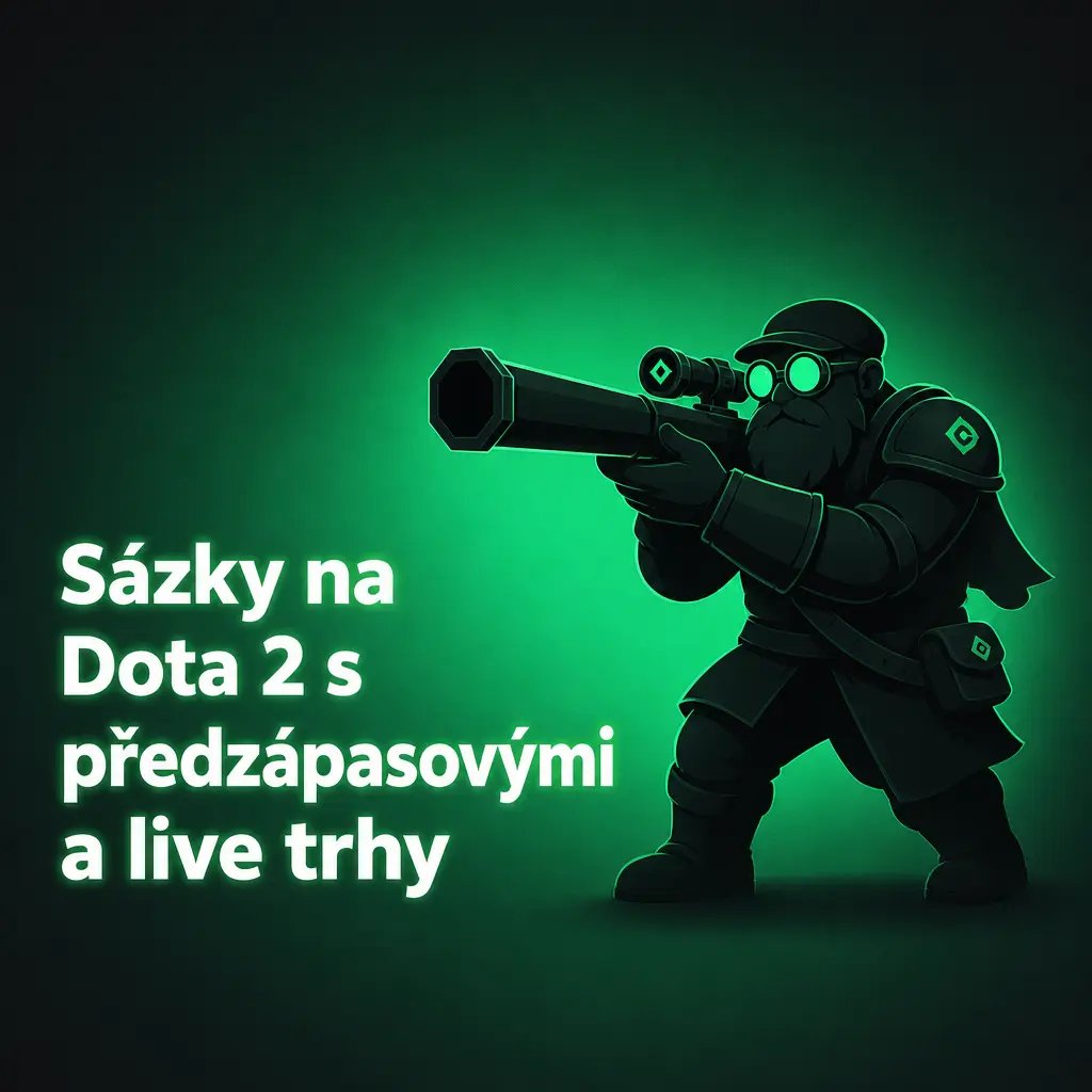 Sázky na Dota 2 s předzápasovými a živými trhy na vítěze zápasu, mapy a handicap