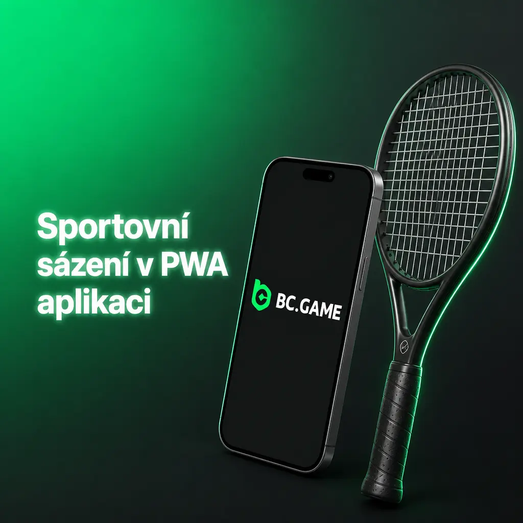 Mobilní PWA aplikace BC Game se sportovními sázkami, kurzy a trhy pro fotbal, hokej, tenis a esporty