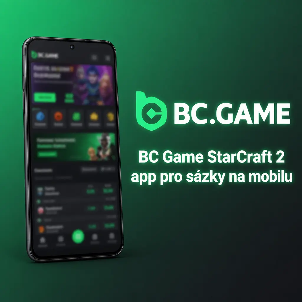 Mobilní aplikace BC Game pro sázky na StarCraft 2 s tlačítkem Stáhnout aplikaci