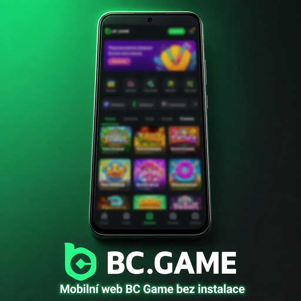 Mobilní web BC Game v prohlížeči pro kasino, sportovní sázky a bonusy bez instalace