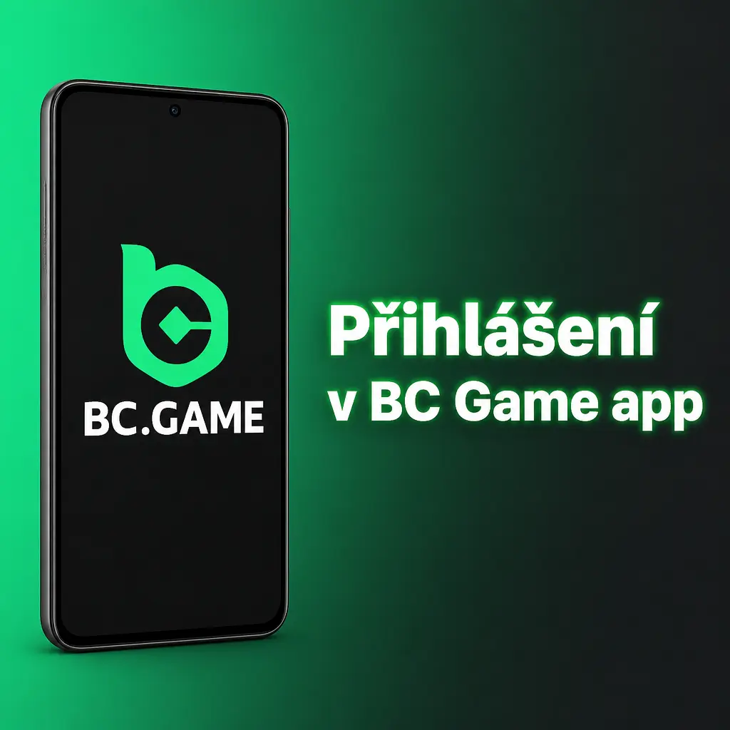 Přihlašovací obrazovka BC Game app s poli pro účet, heslo a 2FA kód