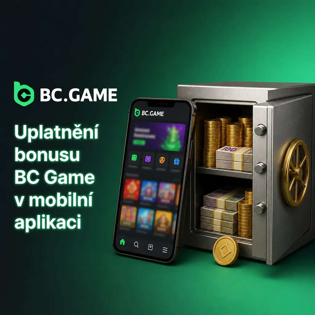 Uplatnění bonusu BC Game v mobilní aplikaci s vkladem 5 BCD a RakeBack až 360 %